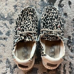 Hey Dude Leopard Print Slip Ons